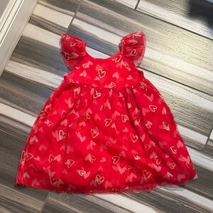 Isaac Mizrahi Vibrant Red Dress with Gold Accents